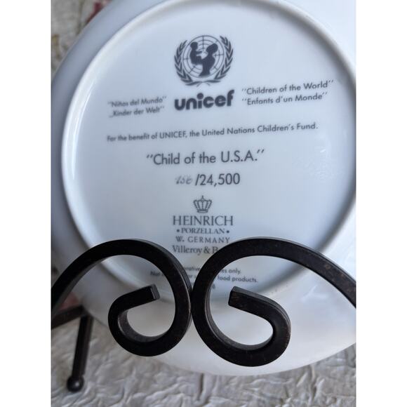 UNICEF Heinrich Collector Plate "Child of the U.S.A." 756/24,500 - Picture 5 of 7